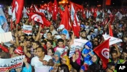 Ủng hộ viên của đảng Ennahda biểu tình trong thủ đô Tunis