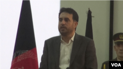 លោក Asadullah Khalid​ រដ្ឋ​មន្ត្រី​ការពារ​ជាតិ​អាហ្វហ្គានីស្ថាន ក្នុង​ពេល​ថ្លែង​សុន្ទរកថា កាល​ពី​ខែ​ធ្នូ ឆ្នាំ​២០១៨។