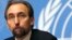 FILE - Jordan's Prince Zeid Ra'ad Zeid al-Hussein, U.N. High Commissioner for Human Rights pauses during a news conference at the United Nations European headquarters in Geneva, Oct. 16, 2014. 