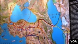 Xəzər, Qara və Aralıq dənizləri hövzəsindəki neft-qaz kəmərlərinin xəritəsi