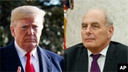 Dari kiri, Presiden Donald Trump dan Kepala Staf John Kelly.