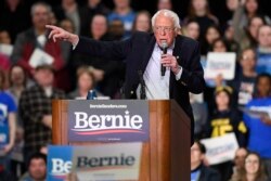 Democratic presidential candidate Sen. Bernie Sanders, I-Vt., speaks during a campaign event, Feb. 28, 2020, in Springfield, Mass.