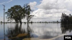 Banjir yang melanda kota Rockhampton di Australia, 3 Januari 2011.