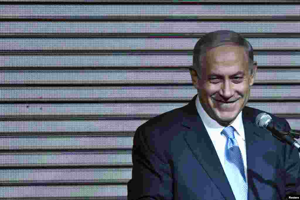 Israeli Prime Minister Benjamin Netanyahu delivers a speech to supporters at party headquarters in Tel Aviv, March 18, 2015.