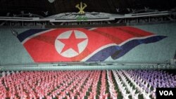 Salah satu rapat umum di ibukota Korea Utara, Pyongyang (foto: dok.).