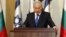 Israeli Prime Minister Benjamin Netanyahu speaks during a joint press conference with his Bulgarian counterpart, Boyko Borissov, not seen, in Jerusalem, Tuesday, Sept. 11, 2012.