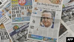 Kampanye di media-media Inggris makin sengit, menjelang referendum untuk menentukan apakah Inggris akan keluar atau tetap dalam Uni Eropa.