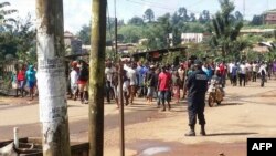 Des manifestants à Bamenda contre les discriminations au Cameroun, le 22 septembre 2017.