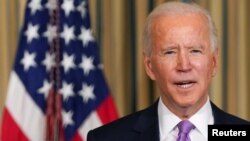 រូបឯកសារ៖ ប្រធានាធិបតី​សហរដ្ឋ​អាមេរិក​លោក Joe Biden និយាយ​អំពី​របៀបវារៈ​សមធម៌​ជាតិ​សាសន៍​នៅ​សេតវិមាន​ក្នុង​រដ្ឋធានី​វ៉ាស៊ីនតោន សហរដ្ឋ​អាមេរិក កាលពី​ថ្ងៃទី២៦ ខែមករា ឆ្នាំ២០២១។