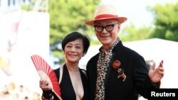Director Yonfan and actor Sylvia at The 76th Venice Film Festival for Animated film "Ji Yuan Tai Qi Hao (No. 7 Cherry Lane)" in Venice, Italy, Sept. 2, 2019.