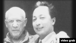 1956年 张仃与抽象派大师毕加索