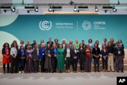 Viongozi wanawake wakiwa katika picha ya pamoja katika mkutano wa COP29, Alhamisi, Novemba 21, 2024, Baku, Azerbaijan.