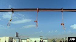 Des cordes utilisées pour la pendaison à Kaboul, le 8 octobre 2014.