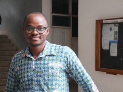 Dr Donatus Angnuureng from the Center for Coastal Management has been studying Ghana's coastal erosion. Sept 30, 2020. (VOA/Stacey Knott)