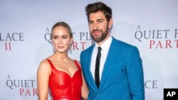 Emily Blunt and John Krasinski attend the world premiere of Paramount Pictures' "A Quiet Place Part II" at Jazz at Lincoln Center's Frederick P. Rose Hall, March 8, 2020, in New York.
