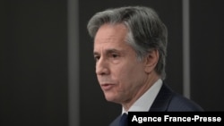 Državni sekretar SAD Entoni Blinken tokom konferencije za novinare u Stokholmu, 2. decembra 2021