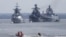 Russian warships are seen anchored in a bay of the Russian fleet base in Baltiysk in Russia's Kaliningrad region between Poland and the Baltic states, July 19, 2015.