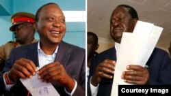 Rais Kenyatta na Kiongozi wa Nasa Odinga