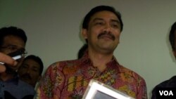 Mantan Menteri Pemuda dan Olahraga Andi Alfian Mallarangeng. (VOA/Fathiyah Wardah)