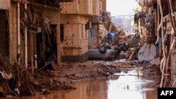 สภาพความเสียหายในเมืองเดอร์นา หลังเกิดน้ำท่วมฉับพลันเมื่อวันที่ 11 กันยายน 2023 