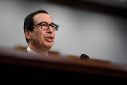 스티븐 므누신 미국 재무장관이 11일 하원 세출위원회 청문회에서 증언했다.