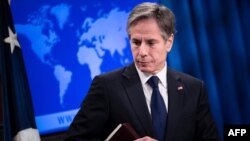 آنتونی بلینکن در جریان کنفرانس خبری روز دوشنبه