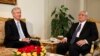 Egypt's interim President Adli Mansour (R) meets with U.S. Deputy Secretary of State William Burns at El-Thadiya presidential palace in Cairo, July 15, 2013. 