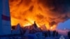 Huge Fire Engulfs Warehouse in Russia Outside of St Petersburg