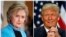 A combination photo shows U.S. Democratic presidential candidate Hillary Clinton (L) and Republican U.S. presidential candidate Donald Trump (R) in Los Angeles, California on May 5, 2016 and in Eugene, Oregon, U.S. on May 6, 2016 respectively. 
