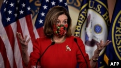 WASHINGTON, DC - DECEMBER 20: Speaker of the House Nancy Pelosi (D-CA) speaks during a press conference on Capitol Hill on December 20, 2020 in Washington, DC. 