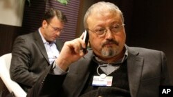 FILE - Saudi journalist Jamal Khashoggi at the World Economic Forum in Davos, Switzerland, Jan. 29, 2011. 