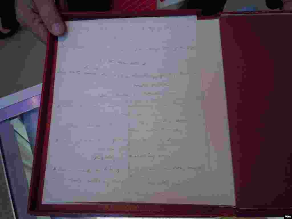 The original draft of "The Battle Hymn of the Republic" written by Julia Ward Howe in November 1861. 