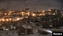 A snowmaking machine is pictured, before the official opening of the Alpine ski resort of Verbier on Dec. 5, amid the COVID-19 outbreak, in Verbier, Switzerland, Dec. 1, 2020.