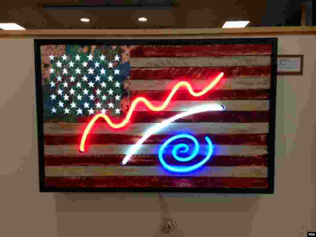 American Flag by Philip Harzard (J. Taboh/VOA)