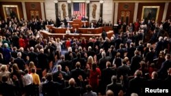 House Speaker Nancy Pelosi (D-CA) administers the oath of office to House members and delegates of the U.S. House of Representatives at the start of the 116th Congress inside the House Chamber on Capitol Hill in Washington, Jan. 3, 2019.