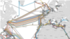 Undersea fiber optic cables carry the bulk of intercontinental Internet traffic. (Courtesy Telegeography.com)