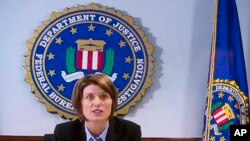 Asisten Direktur FBI Jill Sanborn memberikan keterangan secara virtual kepada Komisi Senat AS mengenai ancaman terorisme deomestik 11 Januari 2022 (foto: dok). 