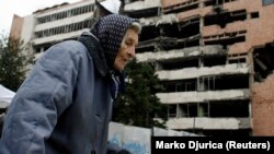 Nekadašnja zgrada Generalštaba Vojske Srbije u Beogradu koja je oštećena u bombardovanju (arhivska fotograafija)