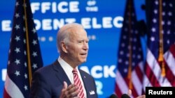 미국 민주당 대선후보인 조 바이든 전 부통령이 지난 16일 델라웨어주 윌밍턴에서 신종 코로나바이러스 사태 대응과 경제 회복 방안에 관한 연설을 했다.
