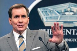 Pentagon spokesman John Kirby speaks during a briefing at the Pentagon in Washington, July 6, 2021.