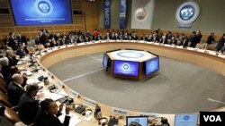 Para menteri keuangan dari seluruh dunia menghadiri pertemuan musim semi Dana Moneter Internasional - Bank Dunia di Washington, DC.
