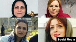 Rights groups say an Iranian court has sentenced four minority Dervish women to 5-year prison terms for involvement in an anti-government protest in Tehran in February. They are, clockwise from top left: Shima Entesari, Nazila Nouri, Avisha Jalaleddin and Sima Entesari.