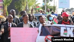 Recent spate of protests in Malawi has also been blamed for a surge in coronvirus cases because few people were following preventive measures. (Lameck Masina/VOA)