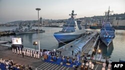2일 이스라엘 북부 하이파 해군기지에서 독일제 Saar-6 초계함 인수식이 열렸다.