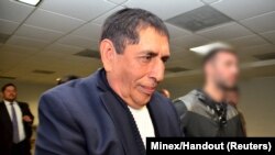 L'ancien président de la fédération de football guatémaltèque, Brayan Jiménez, arrêté suite à des accusations de corruption, le 1er mars 2016.