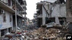 전투로 폐허가 된 시리아 코바니 (자료사진)