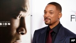 Will Smith, star of "Concussion," poses at the world premiere gala screening of the film during the 2015 AFI Fest at the TCL Chinese Theatre on Nov. 10, 2015, in Los Angeles. 