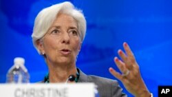 International Monetary Fund (IMF) Managing Director Christine Lagarde speaks during a news conference in Washington, June 22, 2016.