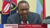 Kenya's President Uhuru Kenyatta speaks to the nation in this image taken from TV, Sept. 1, 2017.
