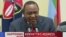 Kenya's President Uhuru Kenyatta speaks to the nation in this image taken from TV, Sept. 1, 2017.
